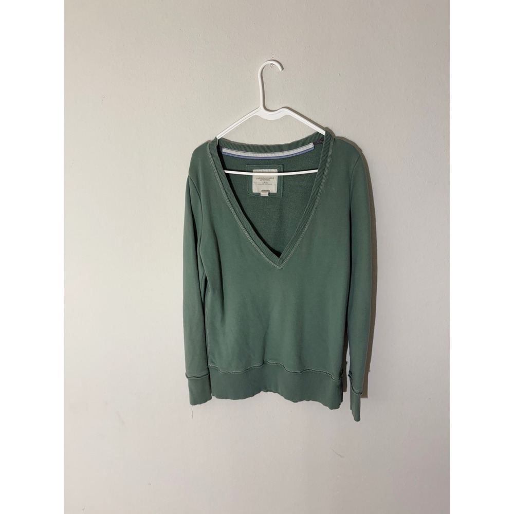 American Eagle Outfitters Deep V Neck Sweatshirt Pullover L
